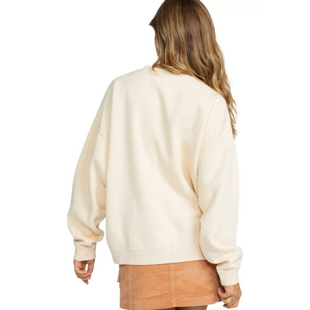 NEW ROXY lineup oversized crew sweatshirt in parchment - Picture 2 of 4